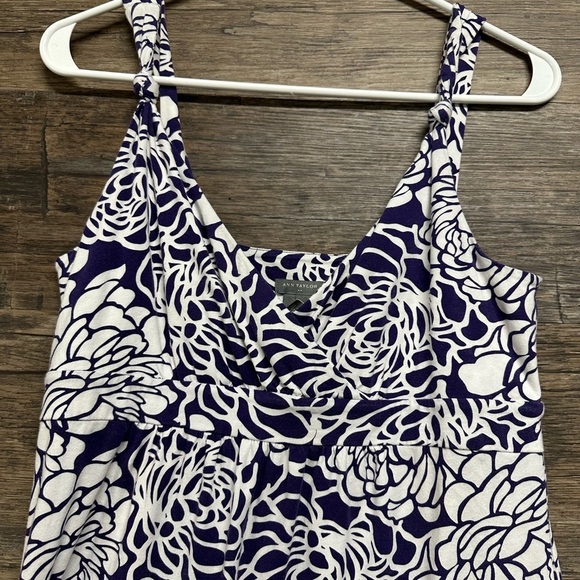 LOFT Floral Purple White Maxi Dress - Picture 4 of 6